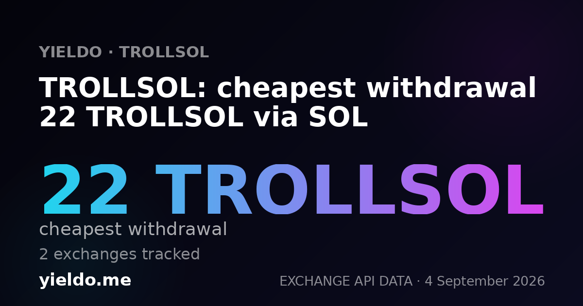 TROLLSOL: cheapest withdrawal 22 TROLLSOL via SOL