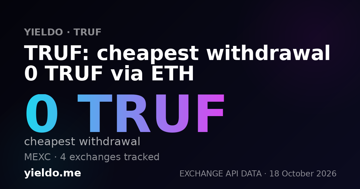 TRUF: cheapest withdrawal 0 TRUF via ETH