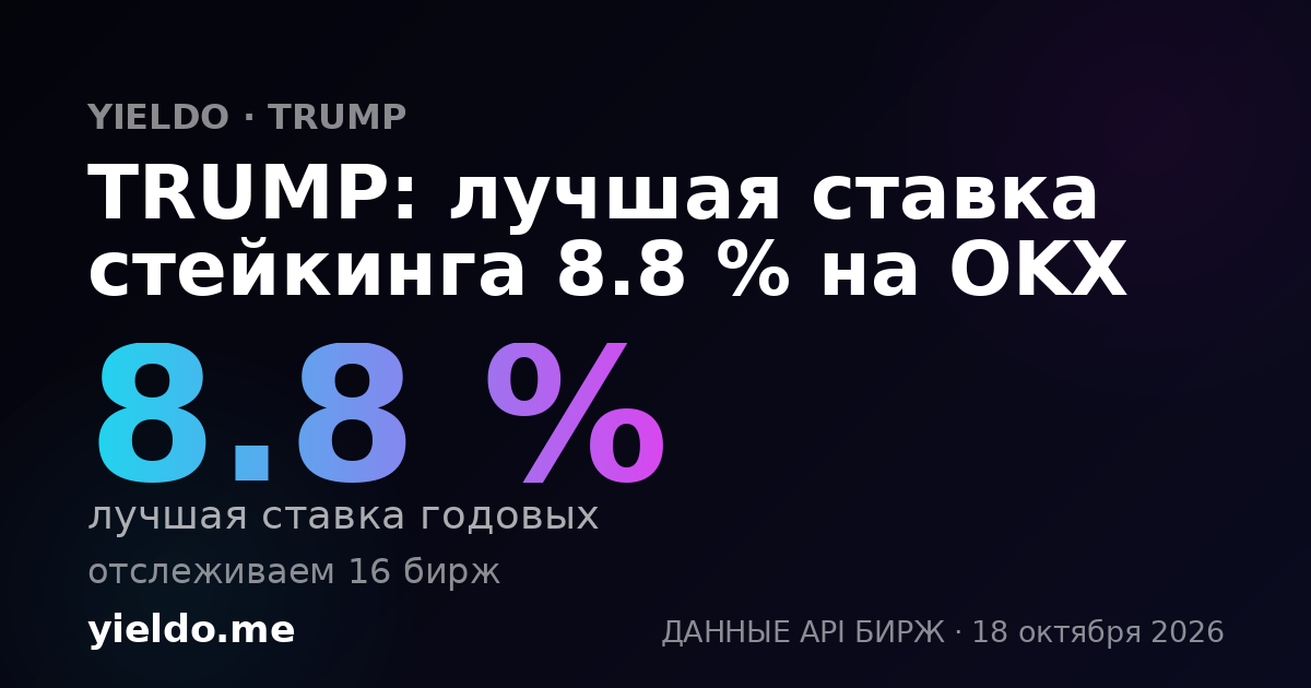 TRUMP: лучшая ставка стейкинга 8.8 % на OKX