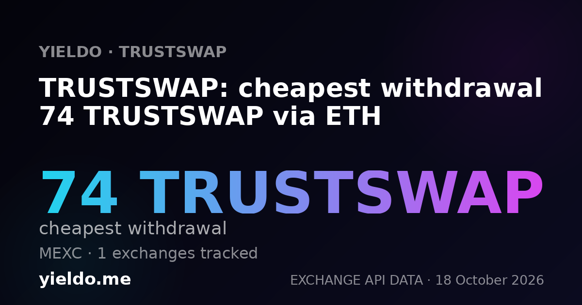 TRUSTSWAP: cheapest withdrawal 74 TRUSTSWAP via ETH