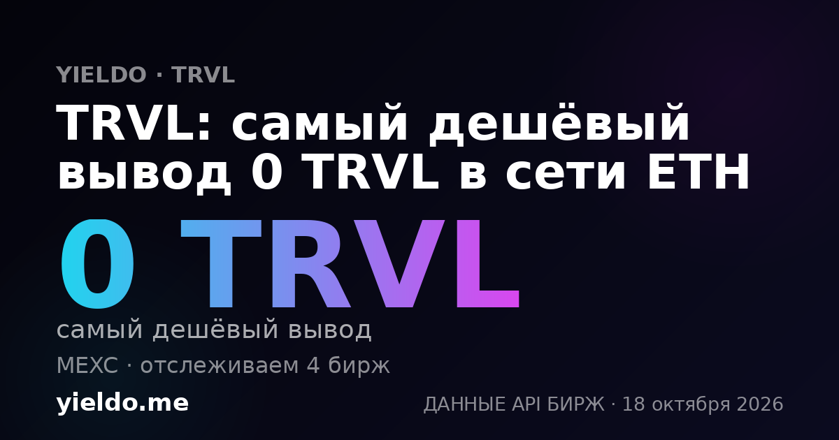 TRVL: самый дешёвый вывод 0 TRVL в сети ETH