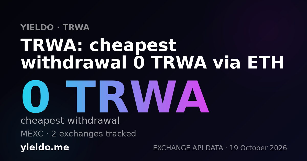 TRWA: cheapest withdrawal 0 TRWA via ETH