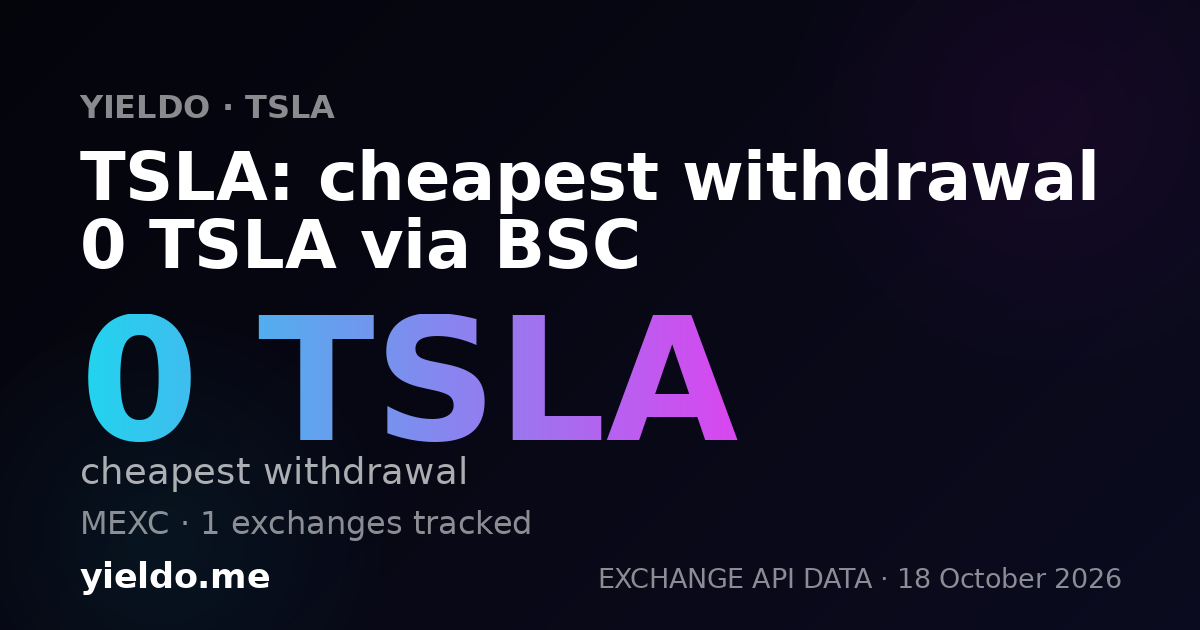 TSLA: cheapest withdrawal 0 TSLA via BSC