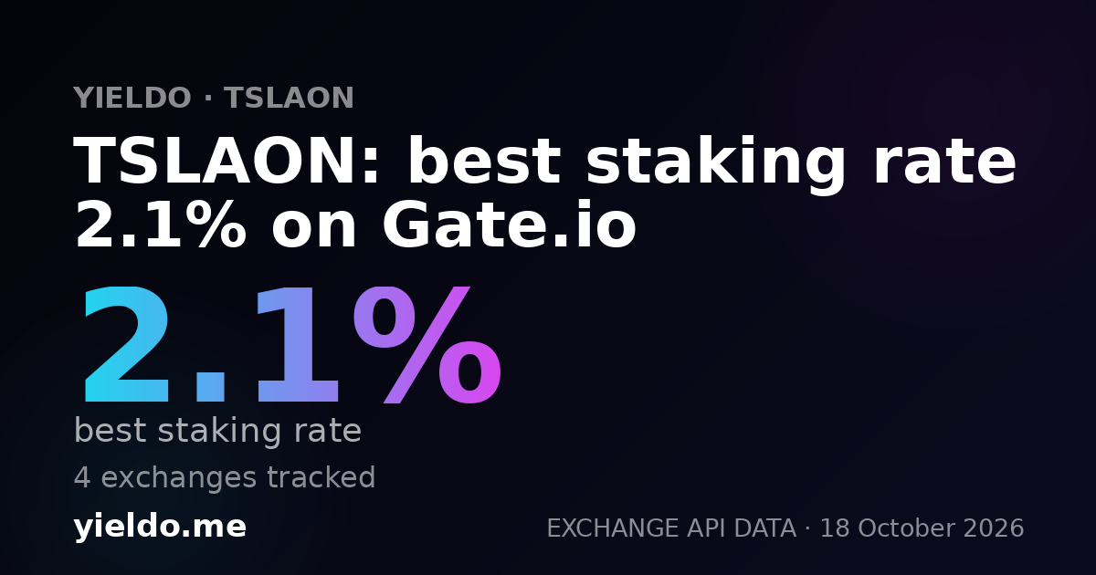 TSLAON: best staking rate 2.1% on Gate.io
