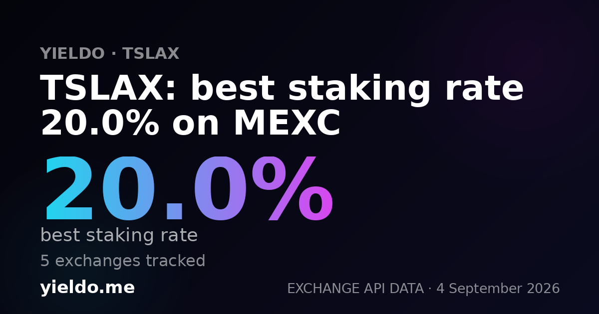 TSLAX: best staking rate 20.0% on MEXC