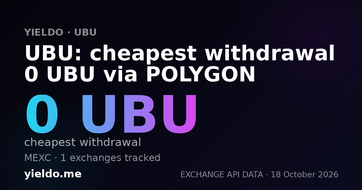 UBU: cheapest withdrawal 0 UBU via POLYGON