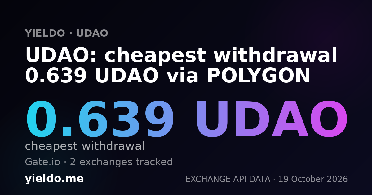 UDAO: cheapest withdrawal 0.639 UDAO via POLYGON