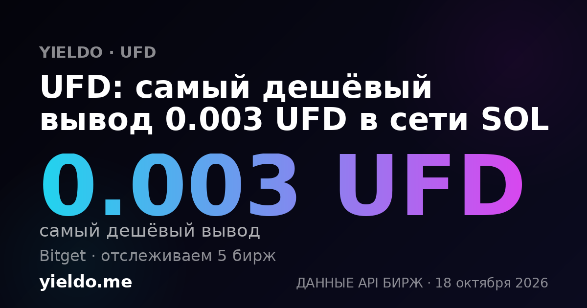 UFD: самый дешёвый вывод 0.003 UFD в сети SOL