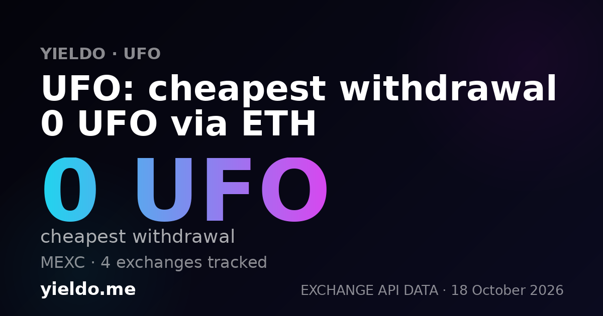 UFO: cheapest withdrawal 0 UFO via ETH