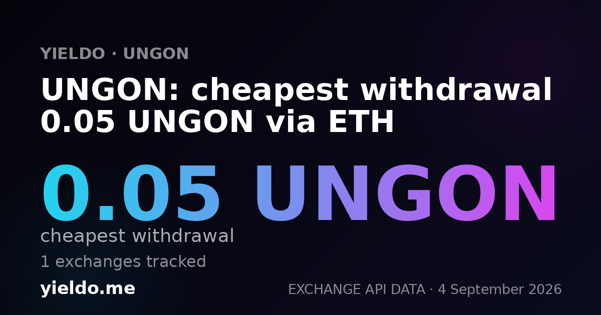UNGON: cheapest withdrawal 0.05 UNGON via ETH