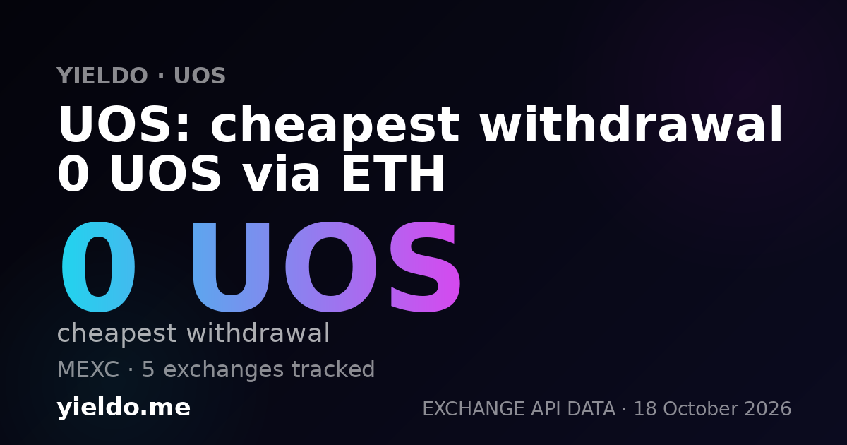 UOS: cheapest withdrawal 0 UOS via ETH