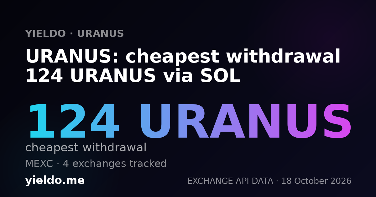 URANUS: cheapest withdrawal 124 URANUS via SOL