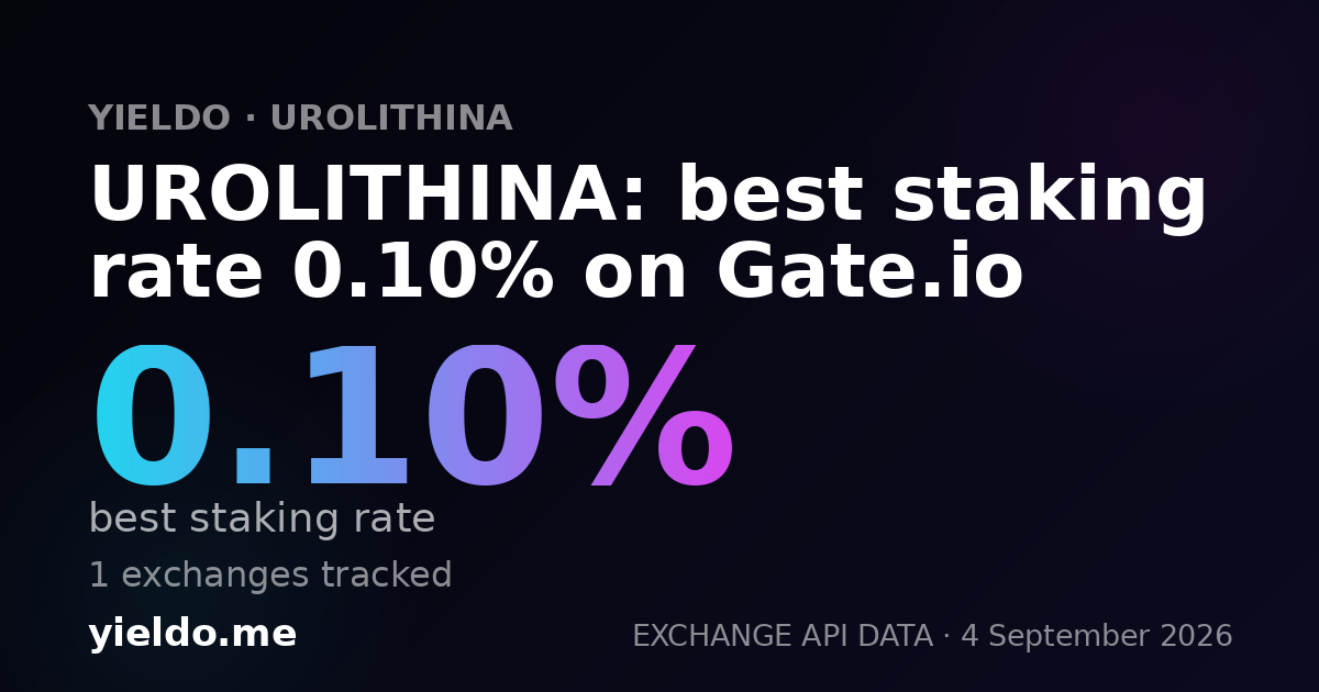 UROLITHINA: best staking rate 0.10% on Gate.io