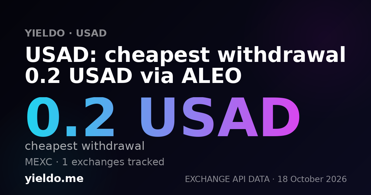 USAD: cheapest withdrawal 0.2 USAD via ALEO