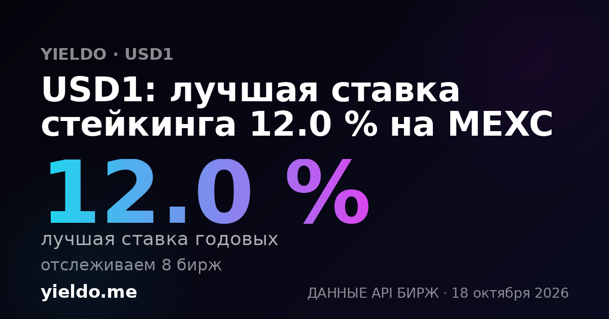 USD1: лучшая ставка стейкинга 12.0 % на MEXC