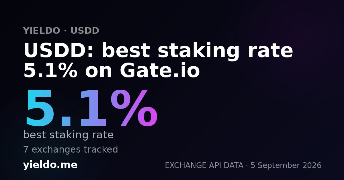 USDD: best staking rate 5.1% on Gate.io