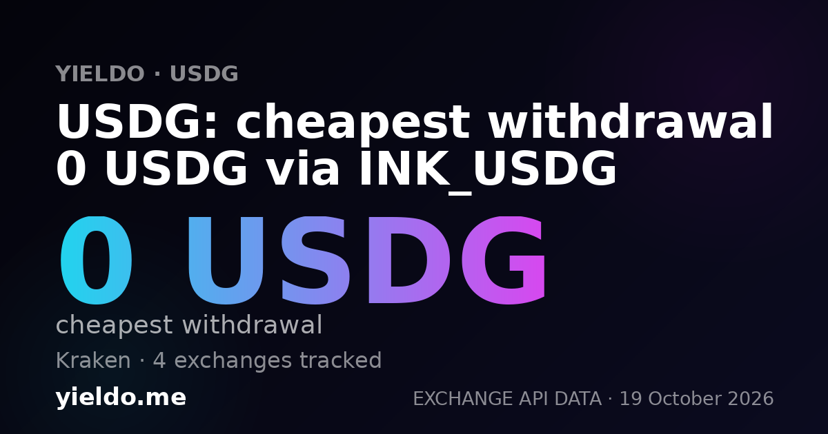 USDG: cheapest withdrawal 0 USDG via INK_USDG