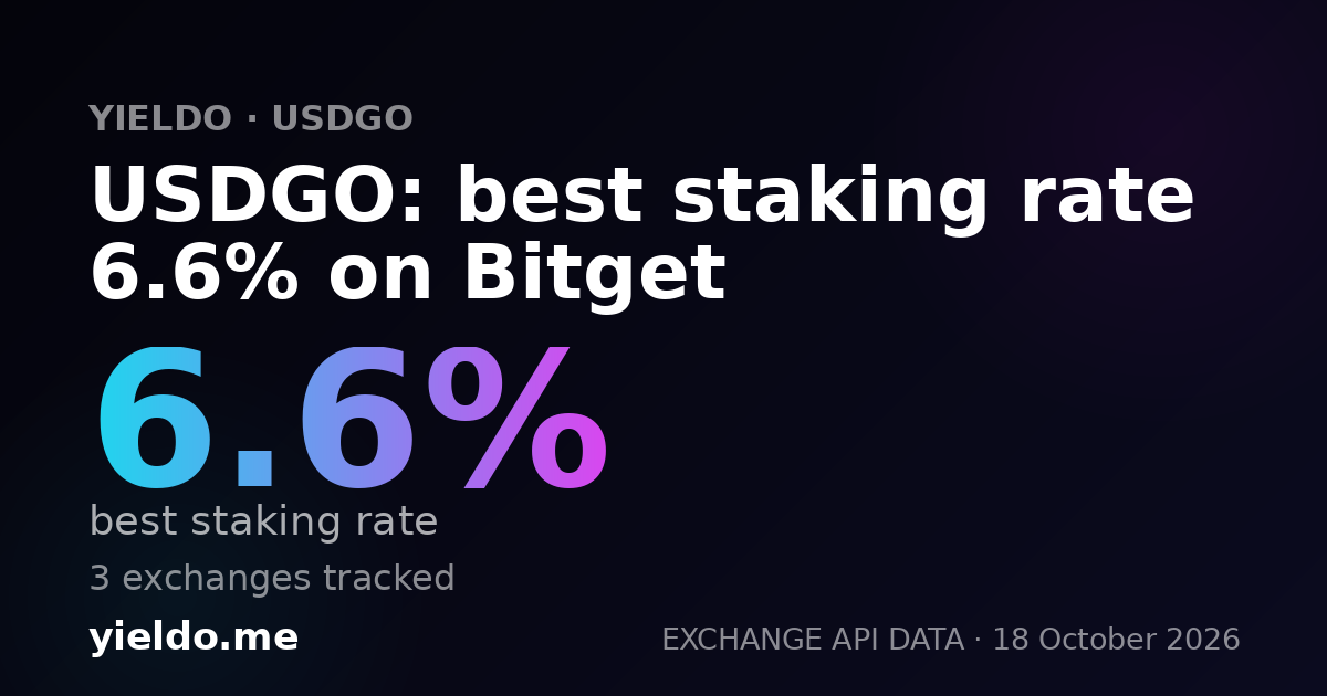 USDGO: best staking rate 6.6% on Bitget