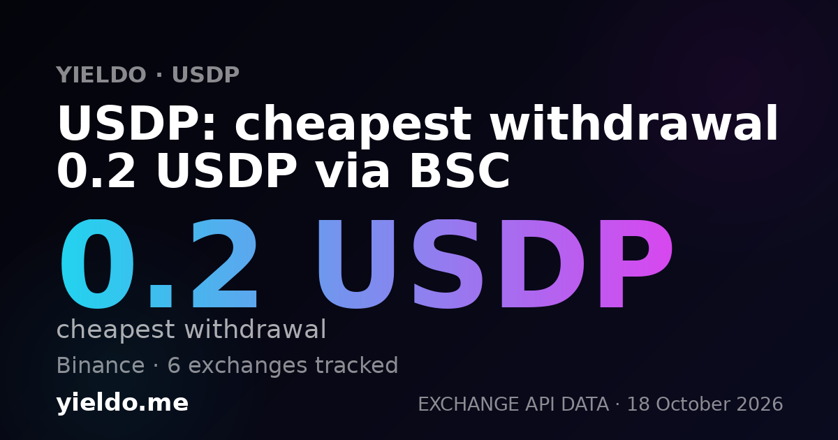 USDP: cheapest withdrawal 0.2 USDP via BSC