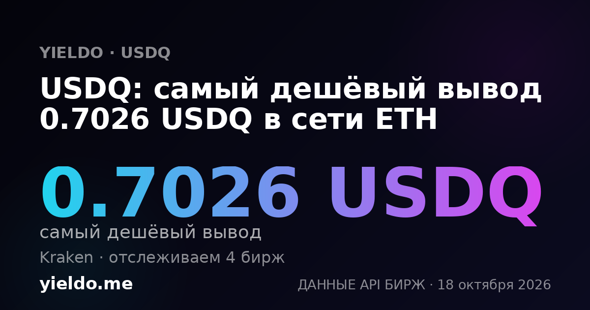 USDQ: самый дешёвый вывод 0.7048 USDQ в сети ETH