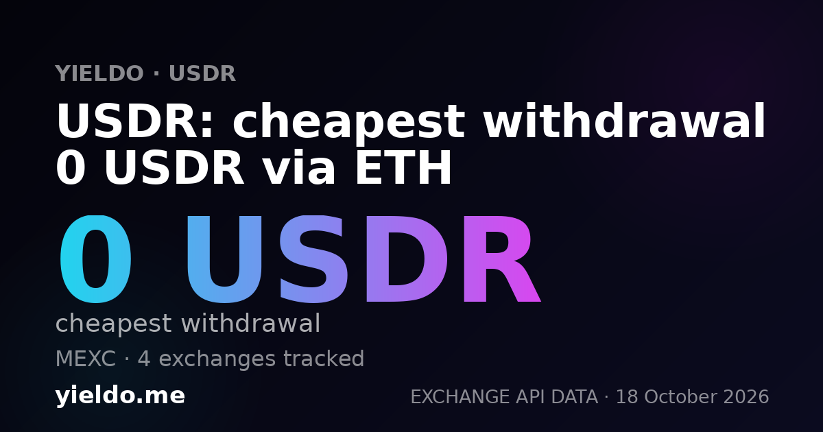 USDR: cheapest withdrawal 0 USDR via ETH