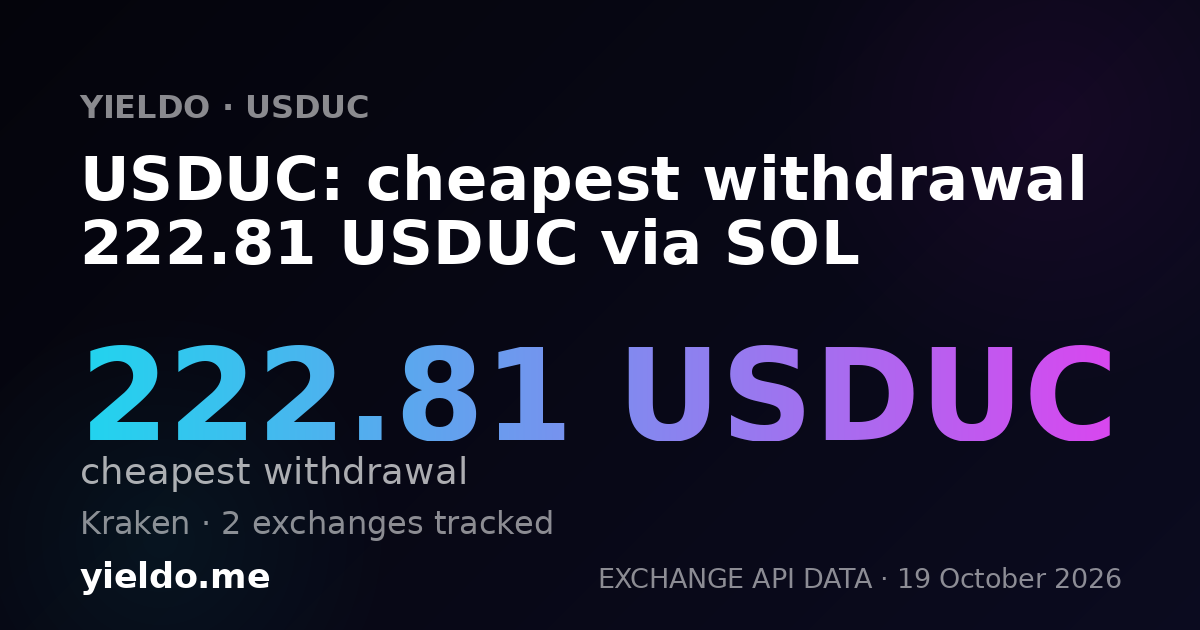USDUC: cheapest withdrawal 222.93 USDUC via SOL