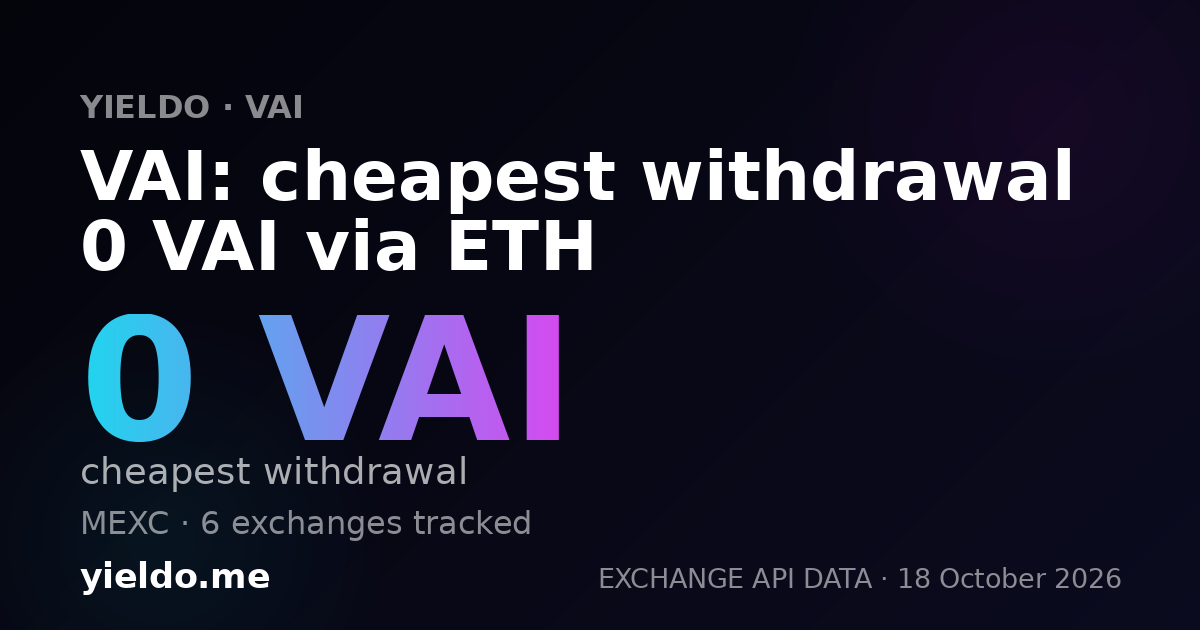 VAI: cheapest withdrawal 0 VAI via ETH