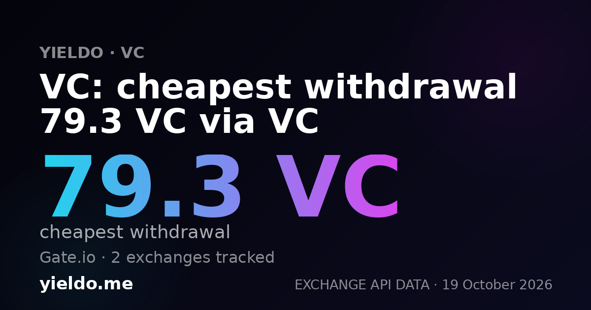 VC: cheapest withdrawal 79.3 VC via VC