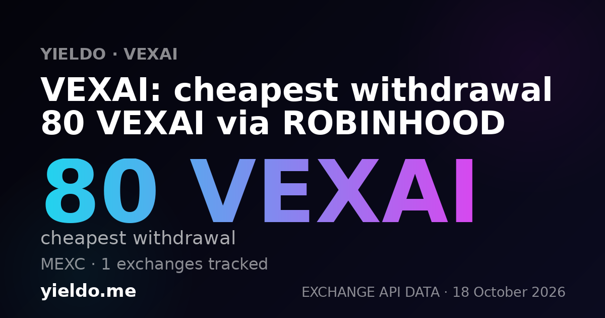 VEXAI: cheapest withdrawal 80 VEXAI via ROBINHOOD