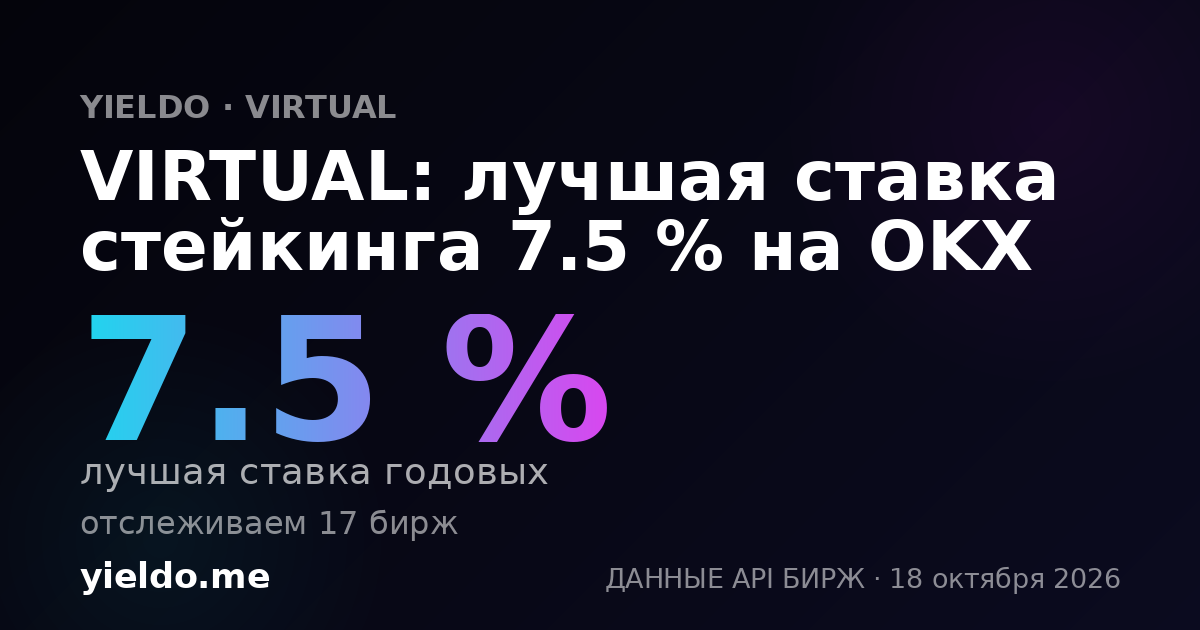 VIRTUAL: лучшая ставка стейкинга 7.5 % на OKX