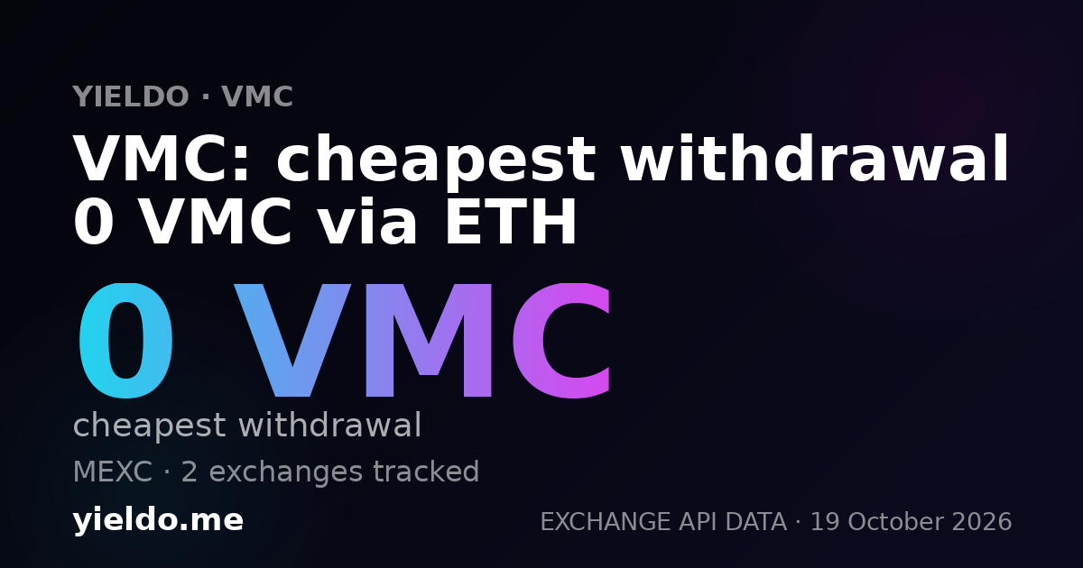 VMC: cheapest withdrawal 0 VMC via ETH