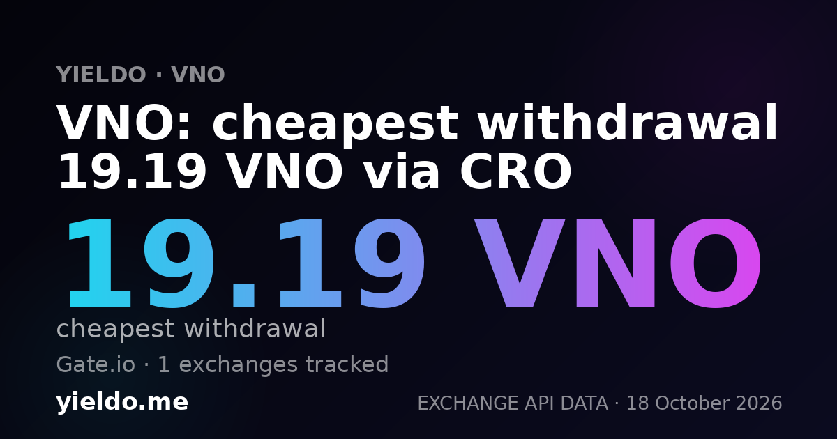 VNO: cheapest withdrawal 19.19 VNO via CRO