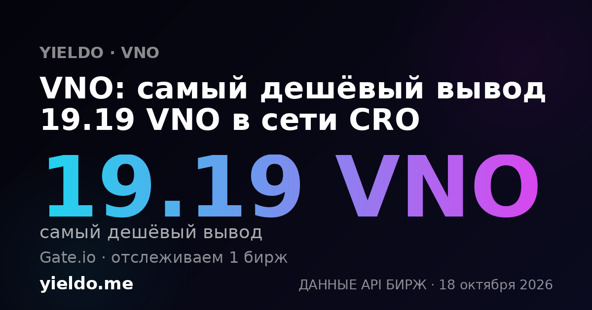 VNO: самый дешёвый вывод 19.19 VNO в сети CRO