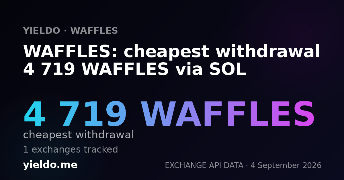 WAFFLES: cheapest withdrawal 4 719 WAFFLES via SOL