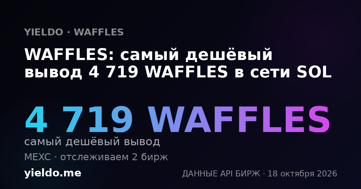 WAFFLES: самый дешёвый вывод 4 719 WAFFLES в сети SOL