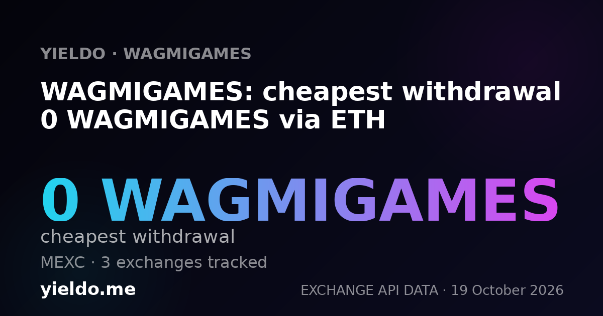WAGMIGAMES: cheapest withdrawal 0 WAGMIGAMES via ETH
