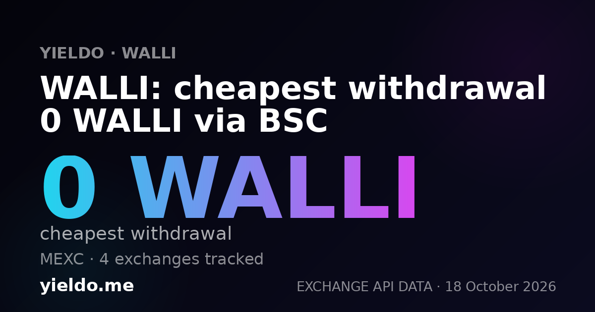 WALLI: cheapest withdrawal 0 WALLI via BSC