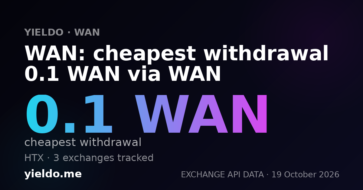WAN: cheapest withdrawal 0.1 WAN via WAN