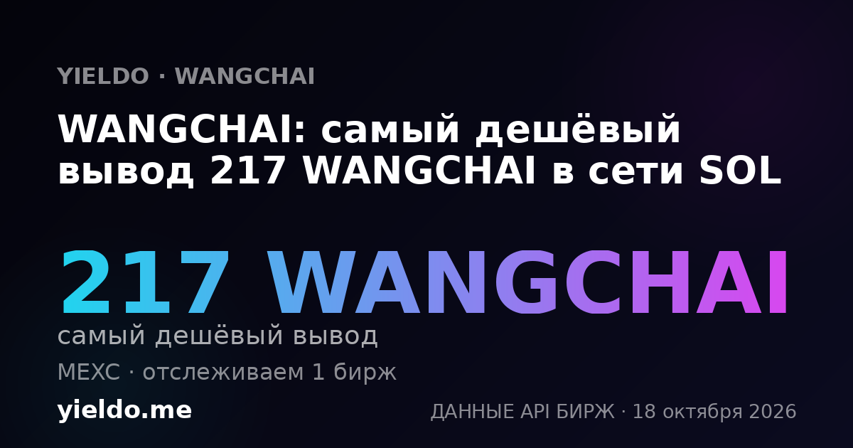 WANGCHAI: самый дешёвый вывод 217 WANGCHAI в сети SOL