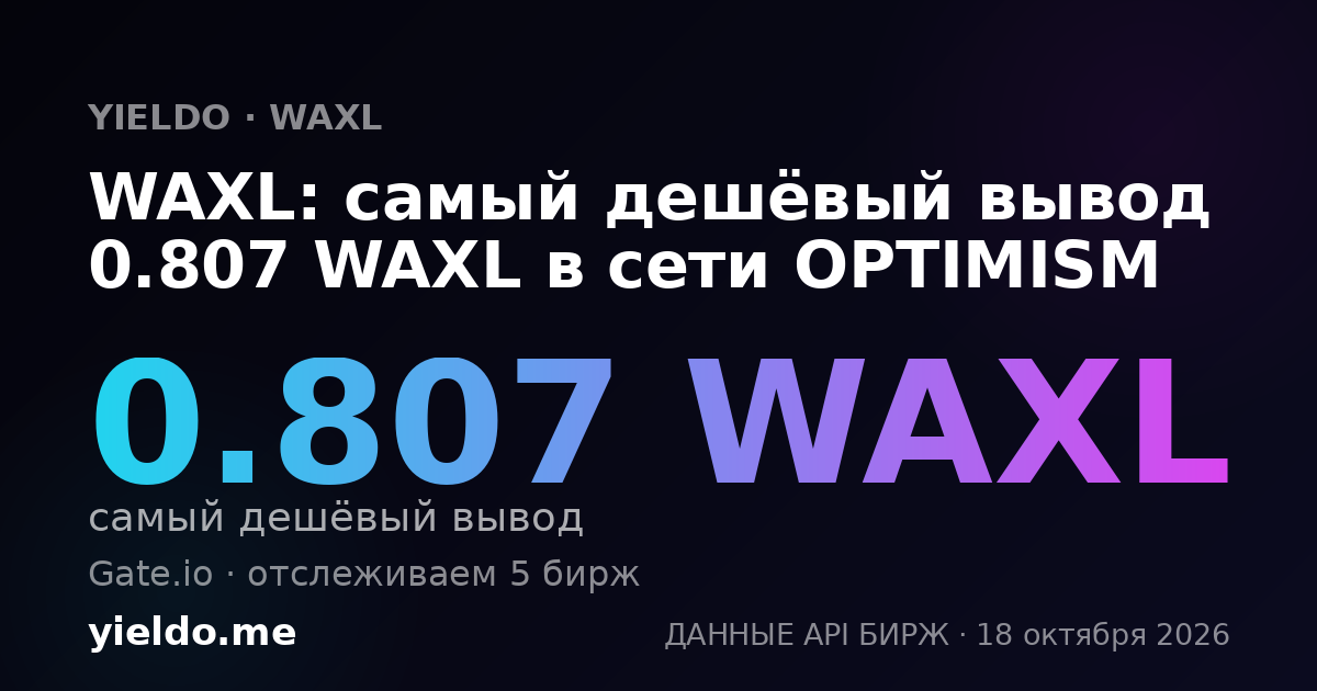 WAXL: самый дешёвый вывод 0.848 WAXL в сети LINEA