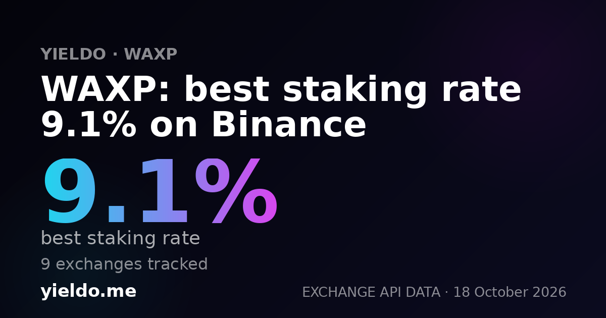WAXP: best staking rate 9.1% on Binance