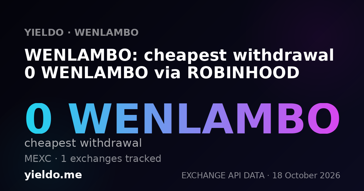 WENLAMBO: cheapest withdrawal 0 WENLAMBO via ROBINHOOD