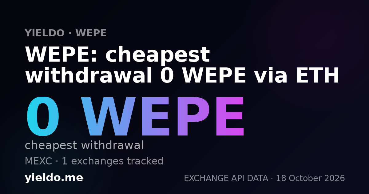 WEPE: cheapest withdrawal 0 WEPE via ETH