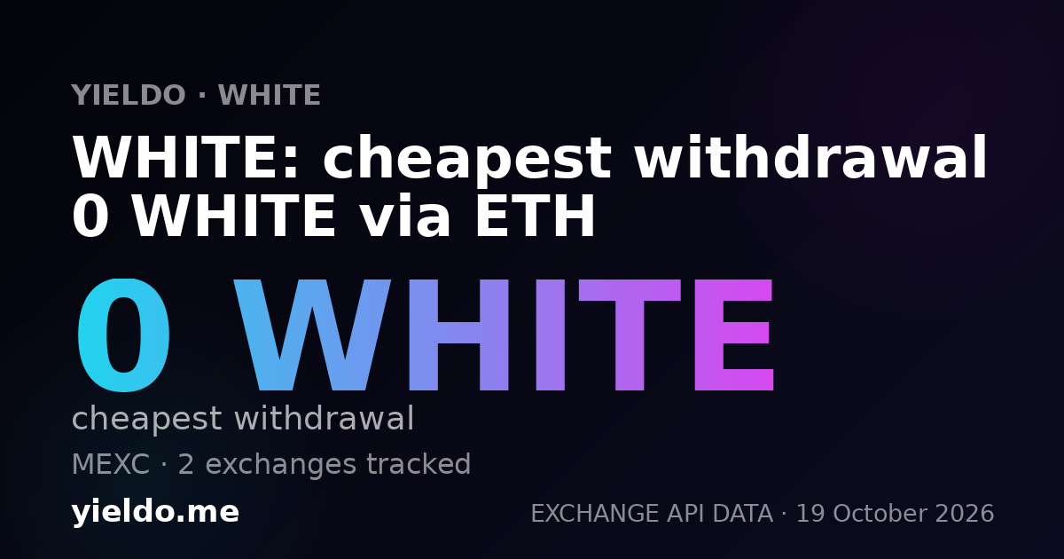WHITE: cheapest withdrawal 0 WHITE via ETH