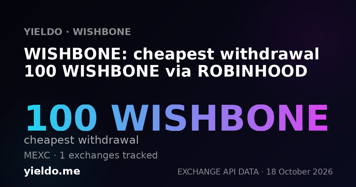 WISHBONE: cheapest withdrawal 100 WISHBONE via ROBINHOOD