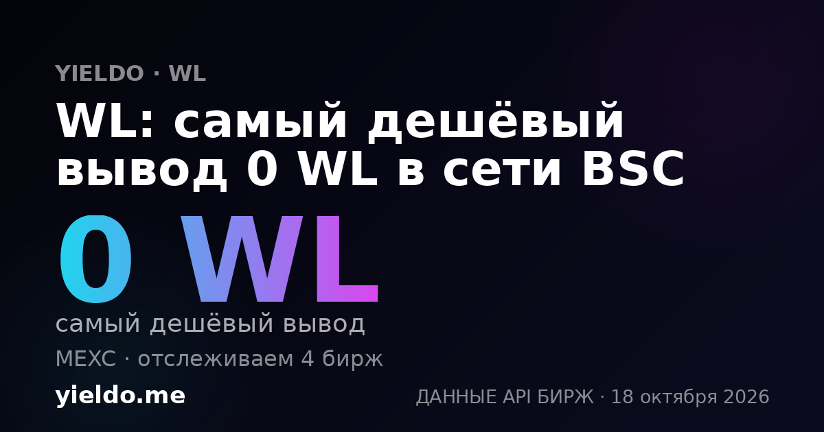 WL: самый дешёвый вывод 0 WL в сети BSC