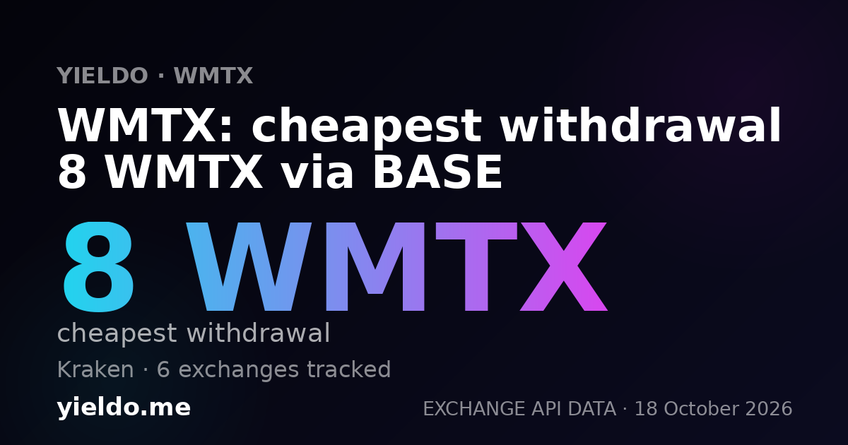WMTX: cheapest withdrawal 8 WMTX via BASE