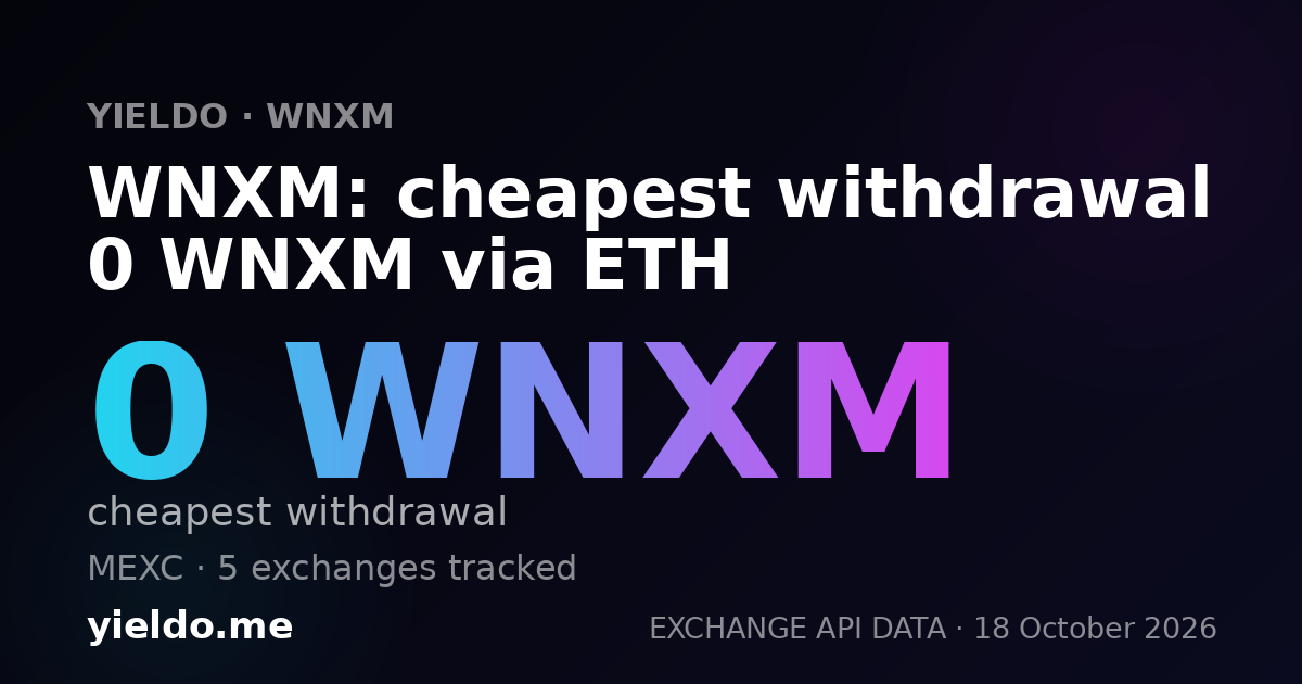 WNXM: cheapest withdrawal 0 WNXM via ETH