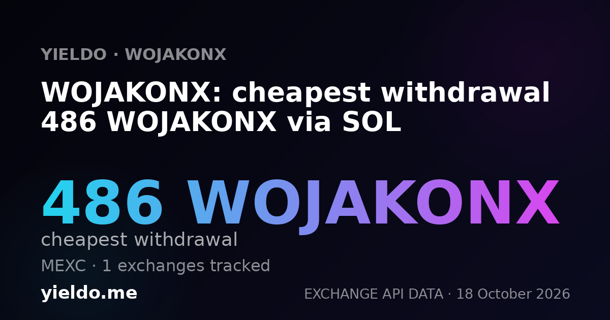 WOJAKONX: cheapest withdrawal 486 WOJAKONX via SOL