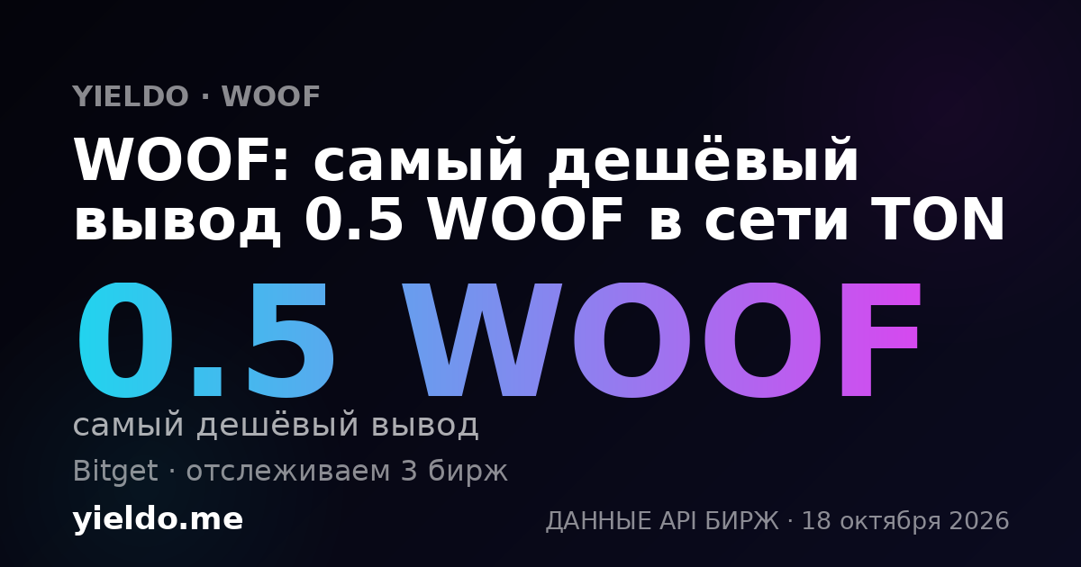 WOOF: самый дешёвый вывод 0.5 WOOF в сети TON